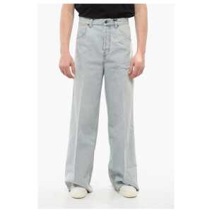 Gucci Light Wash Wide Leg Denims with Fringed Bottom 34cm