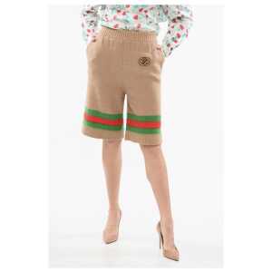 Gucci Iconic Banded Knitted Shorts with Embroidered Logo