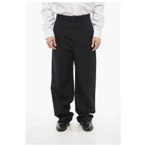 Balenciaga 4-Pocketed Wool Pants with Side Satin Bands