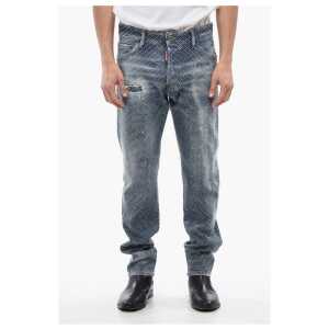 Dsquared² Stone Washed COOL GUY Jeans With Allover Rhinestones 17 cm