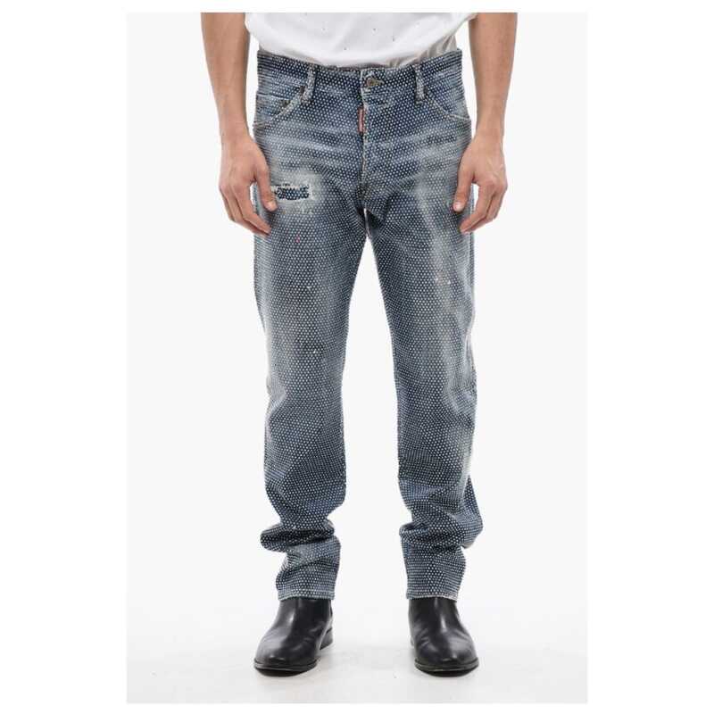 Dsquared² Stone Washed COOL GUY Jeans With Allover Rhinestones 17 cm, theFeinheit