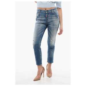 Dsquared² Cool Girl Fit Delavè Denims 14cm