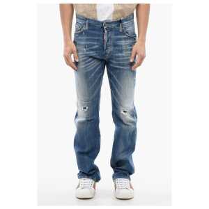 Dsquared² Embroidered ROADIE Slim Fit Jeans With Distressed Effect