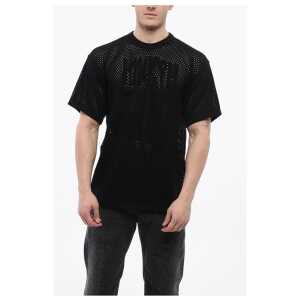 Maison Margiela MM6 Crew Neck Openwork Cotton Sweater