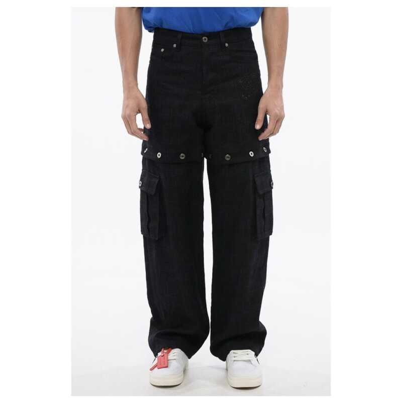 Off-White Linen 90SLOGO Pants with Modular Design, theFeinheit