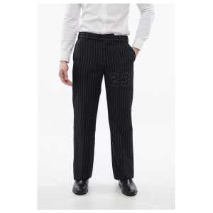 Off-White Pinstriped Wool Blend 23 Slim Fit Pants