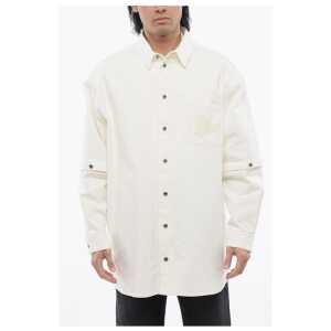 Off-White Denim Shirt With Removable Sleeve