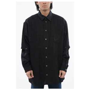 Off-White Linen Shirt With Removable Shirt