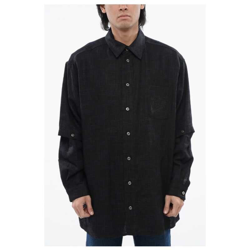 Off-White Linen Shirt With Removable Shirt, theFeinheit