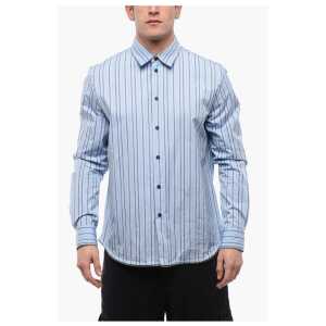 Off-White Blanced Striped ZIP AROUND Popeline Shirt