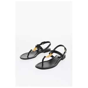 Victoria Beckham Leather Thong Sandals with Goldene Effect Detail