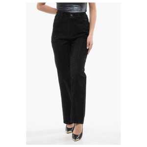 Self-Portrait Rhinestone Embellished Dark Washed Jeans 21cm