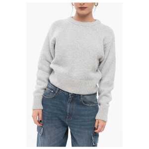 Stella McCartney Crew Neck Sequined Wool Sweater with Back Cut-out