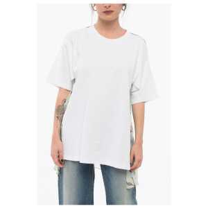 Stella McCartney Asymmetric T-shirt with Chiffon Detail