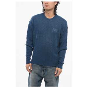 Etro Crew Neck Cable Knit Cashmere Sweater