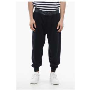 Etro Knitted Sweatpants with Paisley Patterned Nylon Elastic Wais