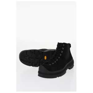 Jil Sander Suede Lace-up Chelsea Booties with Vibram Sole