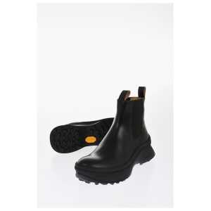 Jil Sander Leather Chelsea Booties with Vibram Sole