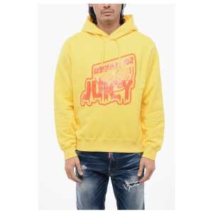 Dsquared² Cool-fit Hoodie Sweatshirt with Glossy Silicon Print