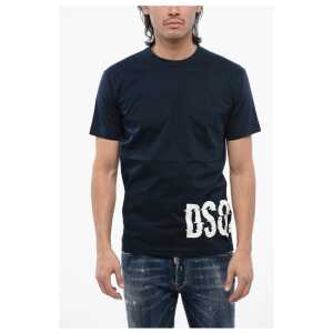 Dsquared² Crew Neck Cotton T-Shirt with Printed Logo