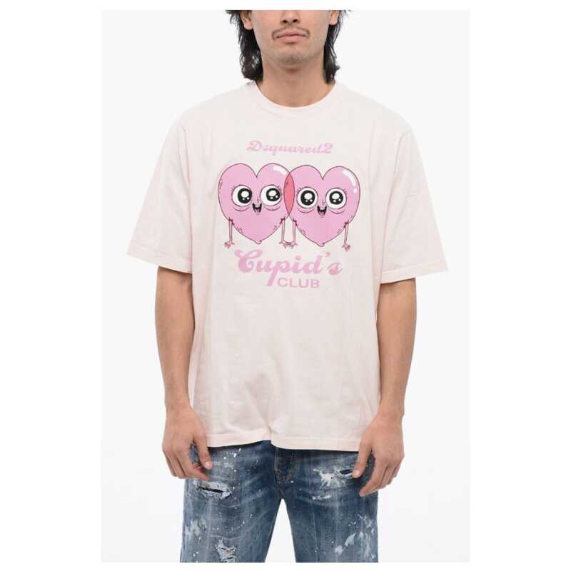 Dsquared² Crew Neck CUPID&#8217;S CLUB Cotton T-Shirt, theFeinheit