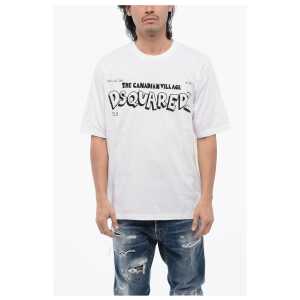 Dsquared² Crew Neck CANADIAN VILLAGE Front Printed T-Shirt