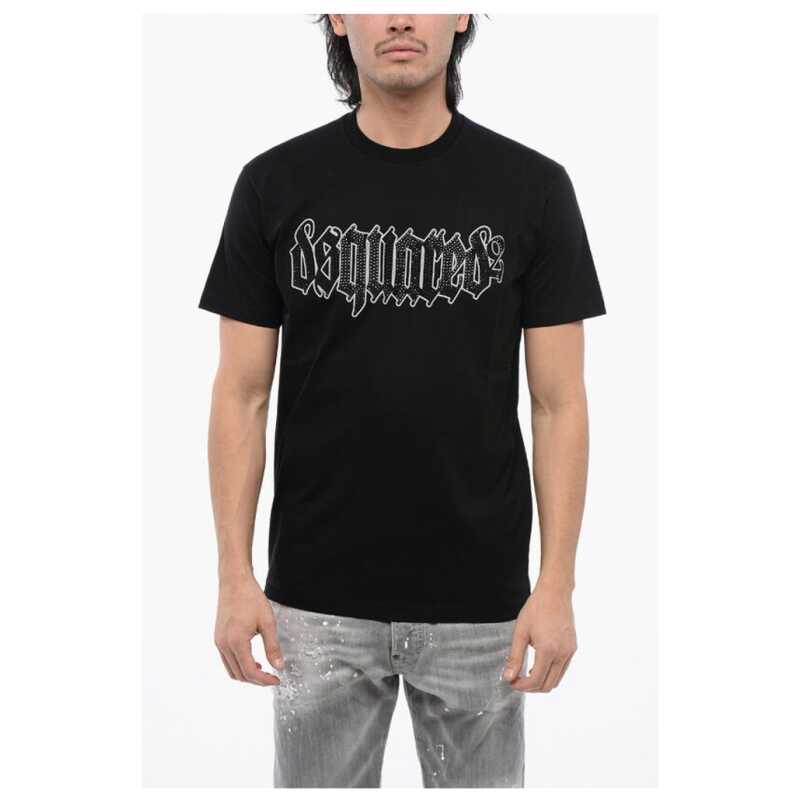 Dsquared² Cotton D2 GOTHIC Loose Fit T-Shirt with Rhinestones, theFeinheit