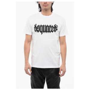 Dsquared² Cotton D2 GOTHIC Loose Fit T-Shirt with Rhinestones