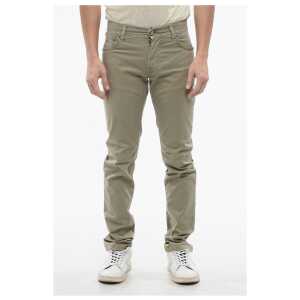 Corneliani ID Stretchy Cotton 5-pocket Pants with Embroidered Logo 17cm