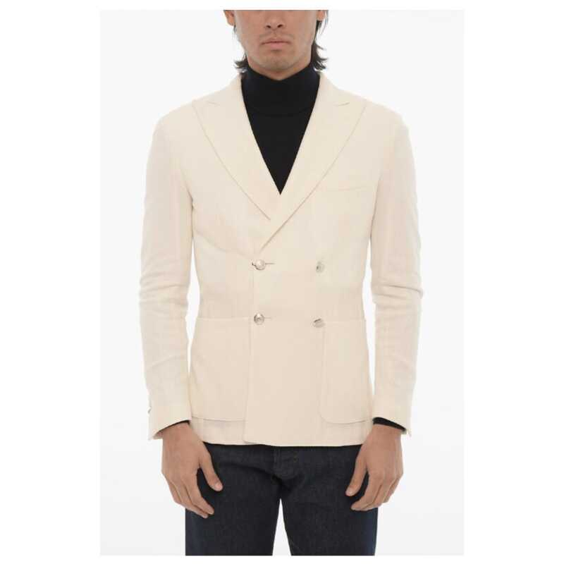 Corneliani Center Vent Peak Lapel Double Breasted Blazer, theFeinheit