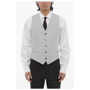 Corneliani CC COLLECTION Jacquard CERIM.RESET Waistcoat with Jetted Poc