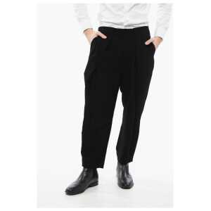 Balmain Single-pleated Tapered Fit Pants with Belt Loops