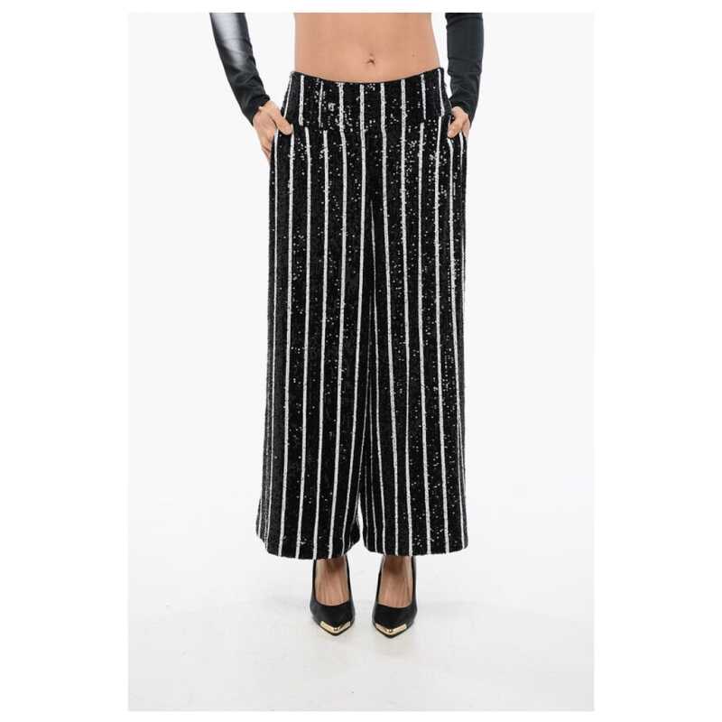 Balmain Sequined Striped High-waisted Pants, theFeinheit