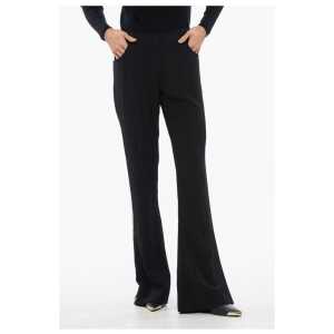 Balmain Flared-Fit Pants With Rhinestoned Side Band