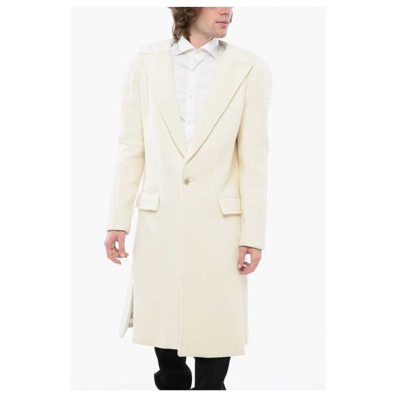 Balmain Wool Blend Slim Fit Coat with Padded Shoulders, theFeinheit
