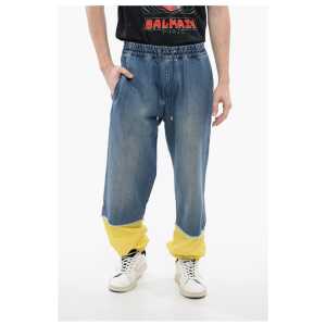 Balmain BALMAIN X POKEMON Denim Gaucho Shorts with Elastic Waistband