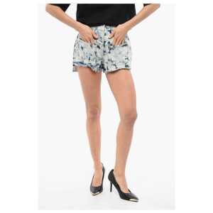Balmain Tie Dye Denim Shorts with Reverse Design