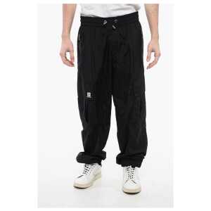 Balmain Nylon Cargo Track Pants with Elastic Cuffs