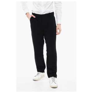 Balmain Viscose Cropped Fit Pants with Cuffs