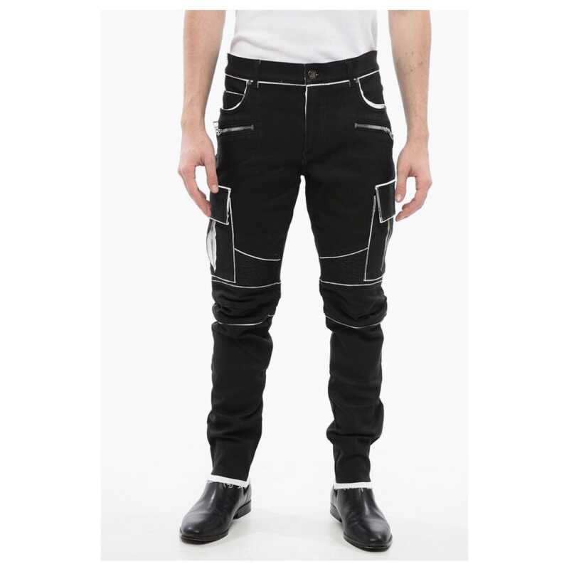 Balmain Coated Cotton Cargo Pants with Contrasting Details, theFeinheit
