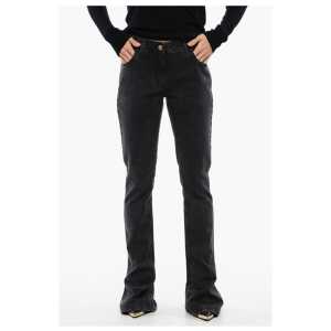 Balmain Low-waisted Bootcut Denims with Jewel Buttons