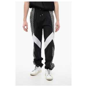 Balmain Nylon MULTICUTS Sweatpants with Monogram Inserts