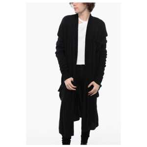 Balmain Cotton Blend Long Cardigan with Reverse Stitchings