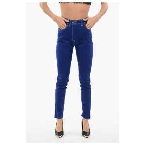 Balmain High-waisted Skinny Denims with Visible Stitching