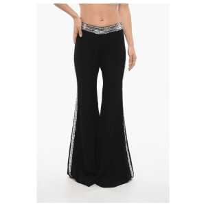 Balmain Flare-Fit Pants With Sequined Side Bands