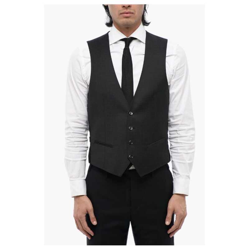 Corneliani CC COLLECTION Virgin Wool Blend Waistcoat with Martingale, theFeinheit