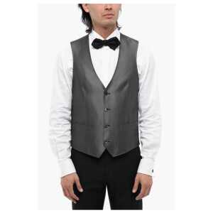 Corneliani Embroidered Silk ACADEMY CERIMO Waistcoat with 4-Buttons