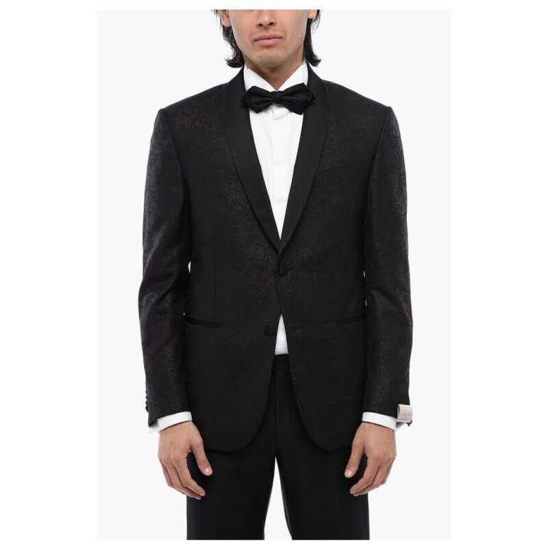 Corneliani Glitter Virgin Wool ACADEMY CERIMO 2-Button Blazer With Shaw, theFeinheit