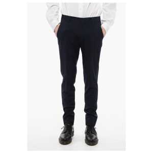 Corneliani CC COLLECTION Wool Pants with Satin Inserts