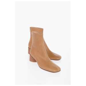 Maison Margiela MM6 Leather Booties With 6 cm Heel